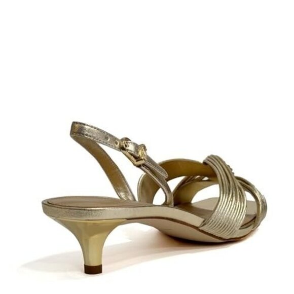 MICHAEL Michael Kors Womens Alessia Kitten Heel Sandals Pale Gold Size 7 NIB - Picture 3 of 5